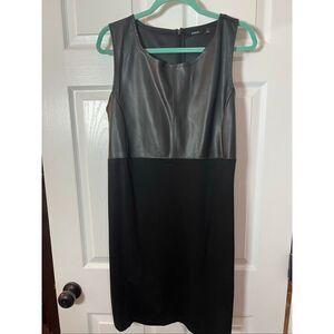 Peach Faux Leather Colorblock Sheath Dress | NWT | Size L